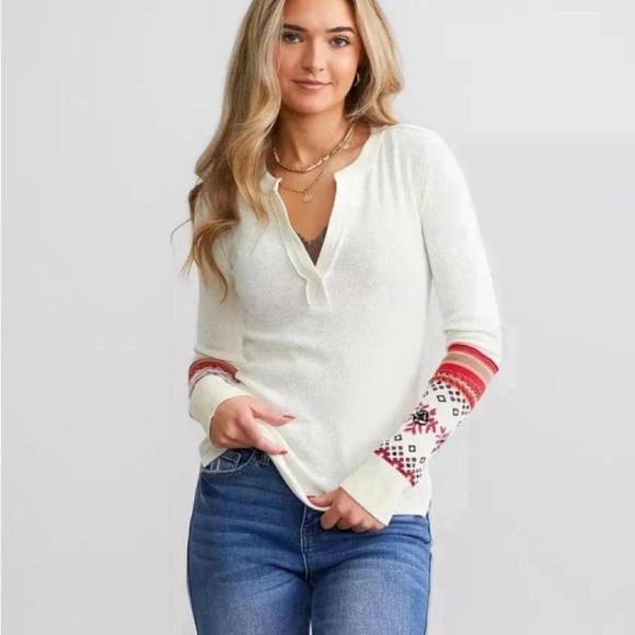 Free People Mikah Layering Cuff Top Cream Combo - Picture 5 of 15